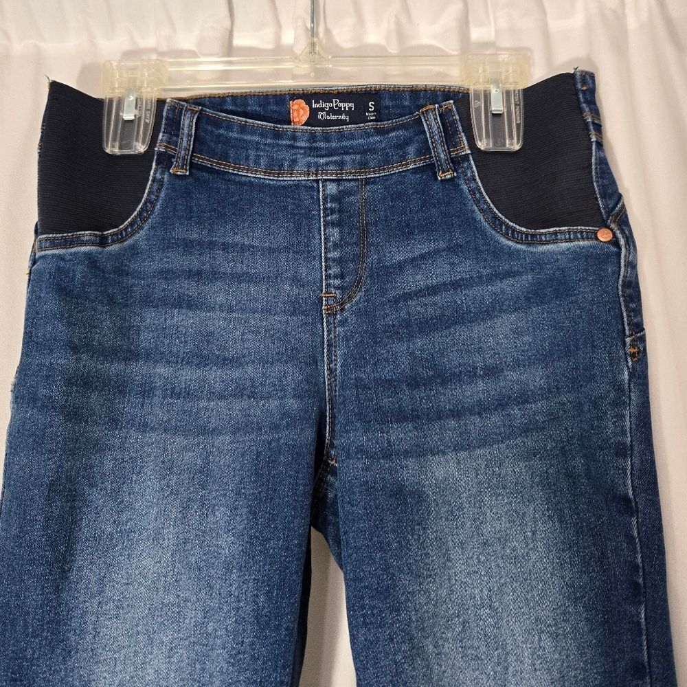 Indigo Poppy Maternity Butt Lifter Skinny with Side Elastics Jeans Sz Small 4-6 - Picture 5 of 11